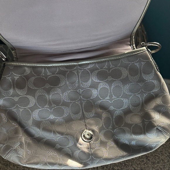 Coach Metallic Silver Shoulder Bag - Picture 2 of 8